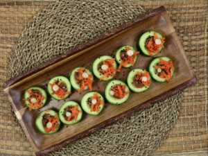 Cucumber Cups with Almond Lime Ginger Butter