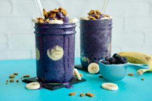 Blueberry Banana Coconut Cream Milkshake | Vegan